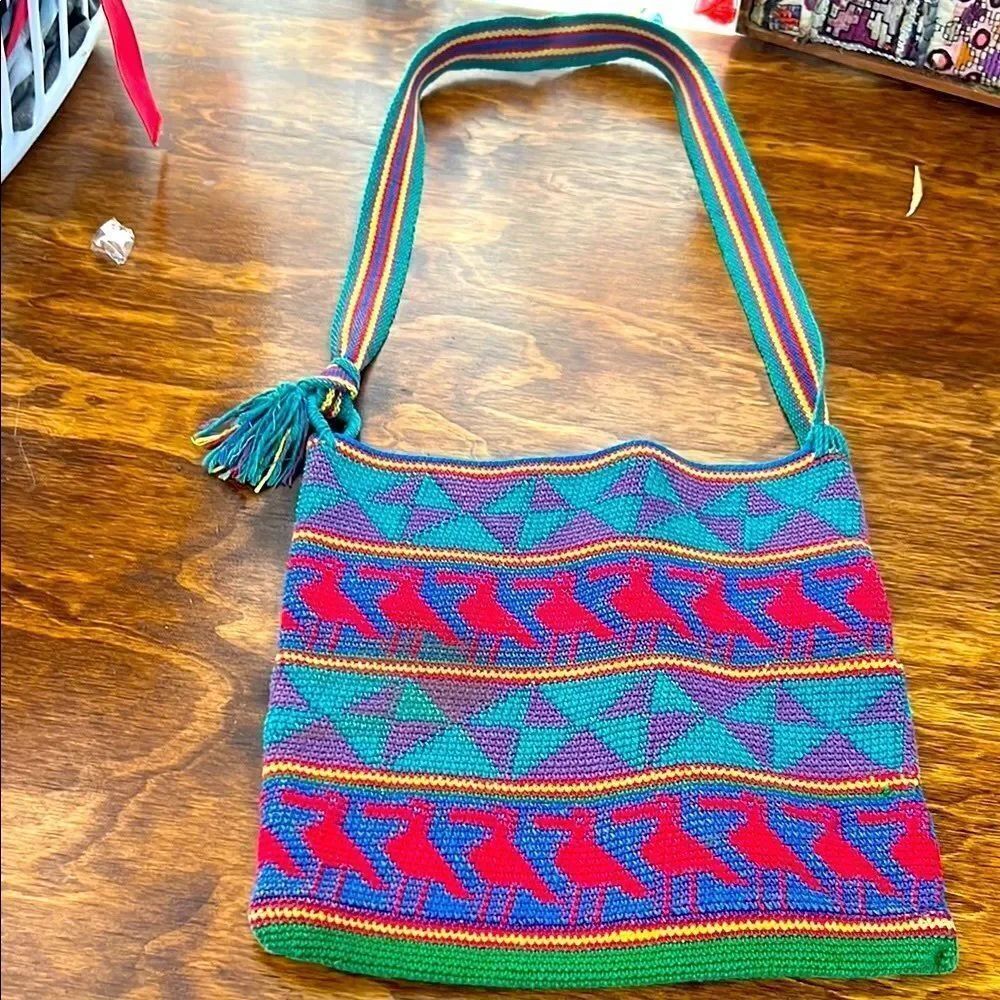 Colorful Geometric Patterned Women's Bag